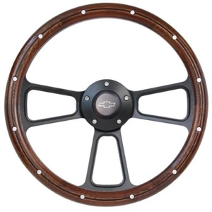 Camión Chevy serie C volante de caoba 1960-1969 bocina Chevy + kit adaptador - Imagen 1 de 16