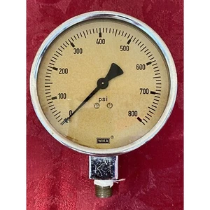 Vintage Large WIKA 800 psi Gauge Germany 4" Glass & Chrome Untested READ - Foto 1 di 8