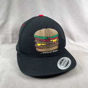 Burgermütze Jugend verstellbar schwarz Druckknopflasche Kappe Grafik flacher Schirm 100 % Baumwolle - Bild 1 von 12