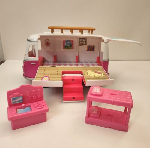 Hello Kitty Pink Camper Van Playset - Sanrio Picnic Toho 2012 Rare Bus Sanrio