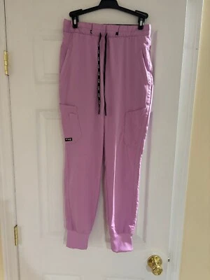 Barco Grey's Anatomy Pink Lavender Spandex Stretch  4 Pocket Tie Scrub XS Pants - Image 1 of 4