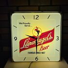 RARE Vintage Leinenkugel Lighted Beer Sign Clock 20x20 Retired Logo