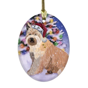 Berger Picard Dog Oval Glass Christmas Hanging Ornaments X-mas Tree Decorations - Picture 1 of 5