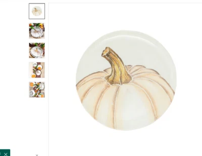 Juego de 2 platos de ensalada de calabaza Vietri Pumpkins blancos medianos NUEVO sin caja Foto 1 de 4