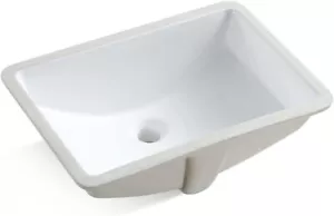 Lavabo Vasca 18" Rettangolare Sottopiano Bagno Lavatoio Ceramica, Bianco - Foto 1 di 8