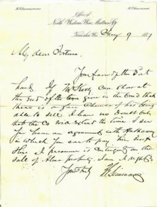 MATERASSO FILO NORD WESTERN 1887 CARTA INTESTATA SIMMONS BAILEY & WILKIN FAIRPLAY CO - Foto 1 di 3