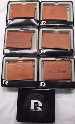 NFL Embossed Trifold Leather Wallet With Gift Box -Select- Team Below - Image 1 of 3