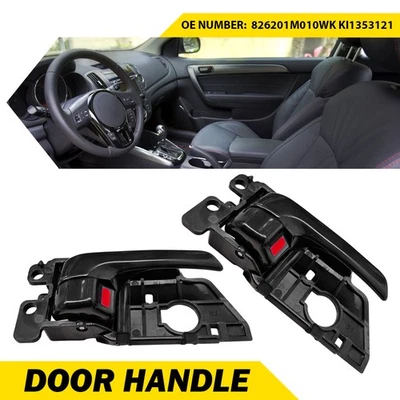 2X Interior Door Handle Front Right & Rear Right For 2010-2013 Kia Forte Black - Image 1 of 4