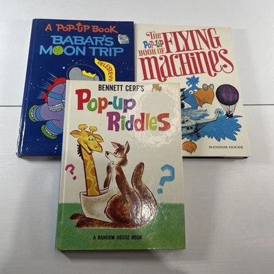 Lot Of 3 Vintage 1960s Random House Pop-Up Books - Children's Interactive Book Foto 1 de 2