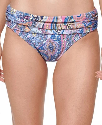 Parte inferior de bikini Tommy Hilfiger talla XL azul estampado cachemir plegable cobertura completa Foto 1 de 4