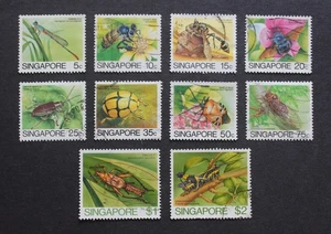 SINGAPORE - 1985 SCARCE INSECTS SET TO $2 VFU LOT RR - Picture 1 of 2