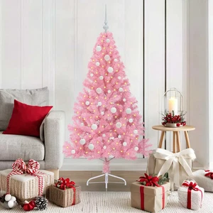 Albero di Natale artificiale con luci integrate Rosa 150 cm PVC 099home - Foto 1 di 1