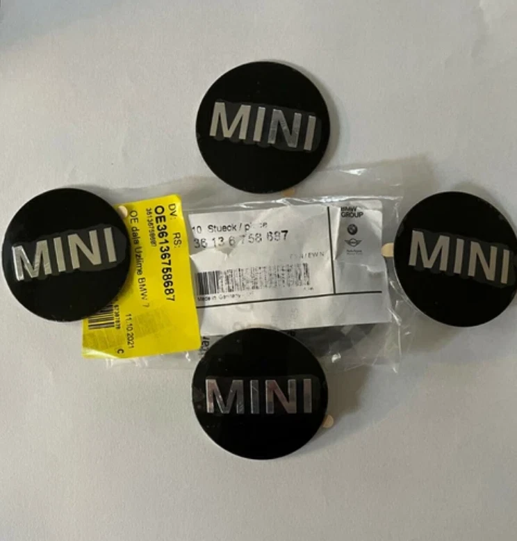 4 x Genuine Mini Cooper Wheel Cap Center Emblem Cooper Mini Sticker 2IN/50MM USA Foto 1 de 4