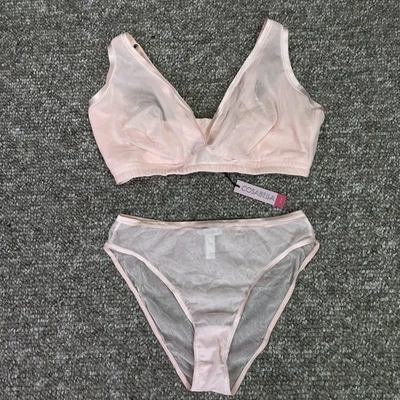 Conjunto de lencería Cosabella Soire Curvy para mujer XL rosa lilly bralette hecho en Italia Foto 1 de 4