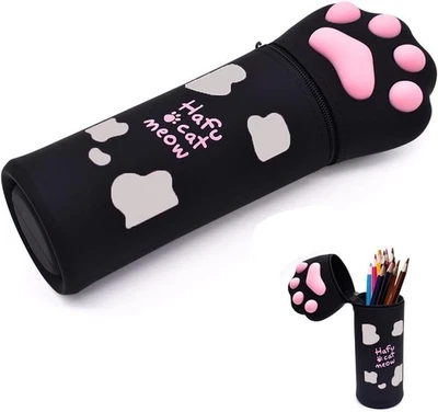 LGWJHCY Telescopic Pencil Case 2 in 1 Soft Silicone Kawaii Cat Desktop Pen Hold - Image 1 of 4