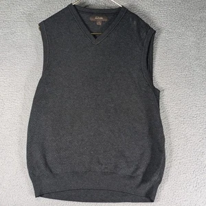 Tasso Elba Vest Mens Size Medium Grey Sleeveless Tight Knit Sweater Vest - Picture 1 of 6