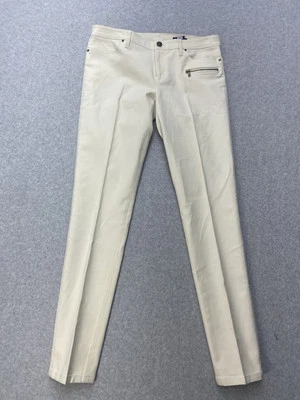 Club Monaco Mujer Talla 6 Beige Crema Mezcla Algodón Elastizado Calce Ajustado Foto 1 de 4