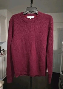 Maglione girocollo Alex Mill Jordan taglia M uomo vino maglione a costine 100% cashmere - Foto 1 di 6