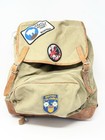 Vintage Swiss Kandersteg Canvas Leather Backpack Hiking Rucksack Scout Bag