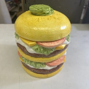 RARE VINTAGE 1993 Oggi Corporation Double Cheeseburger Cookie Jar - Bild 1 von 17