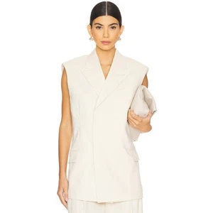 HELMUT LANG Oversized Linen-Blend Blazer Vest Large - Picture 1 of 14