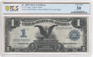 Fr. 233 1899 $1 Silver Certificate PCGS VF30 - Picture 1 of 2