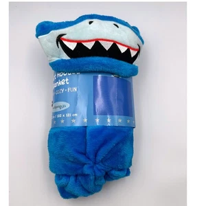 Manta con Capucha Northpoint Kids Terciopelo Tiburón 40" x 47.5" Azul Felpa Nueva con Etiquetas - Imagen 1 de 4