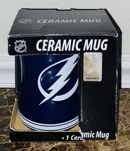 Tampa Bay Lightning Ceramic Coffee Mug 14oz Blue Textured Logo Boelter NEW NIB - Picture 1 of 4