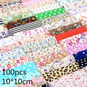 100 Stck. Zum Selbermachen Quadratisch Blumen Baumwollstoff Patchwork Tuch zum B - Bild 1 von 12