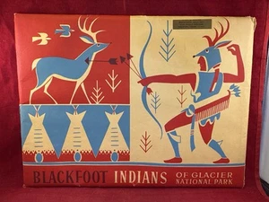 VTG Blackfoot Indians Of Glacier National Park 24 Plates W Booklet. Complete. - Picture 1 of 14