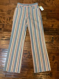 See By Chloe Blue Red White Striped Straight Leg Denim Jeans, Size 34 | 2 $266 - Picture 1 of 6