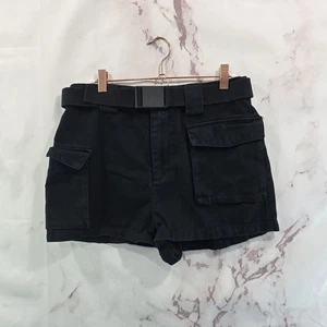 TNA Shorts Womens Medium 28 Black Belted High Rise Aritzia Cargo Shop Military - Picture 1 of 10