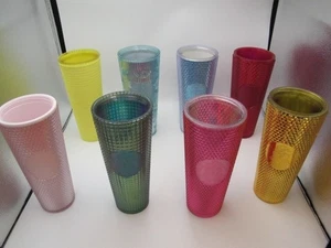 Starbucks Lot of 8 Tumblers Studded (24oz) No Lids & No Straws Various Colors - Picture 1 of 17