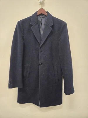 Men's Tommy Hilfiger Addison Trim Fit Wool Navy Overcoat - Image 1 of 4