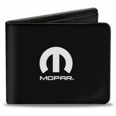Buckle Down MOPAR Logo Black Silver Gradient Vegan Leather Wallet - Image 1 of 3