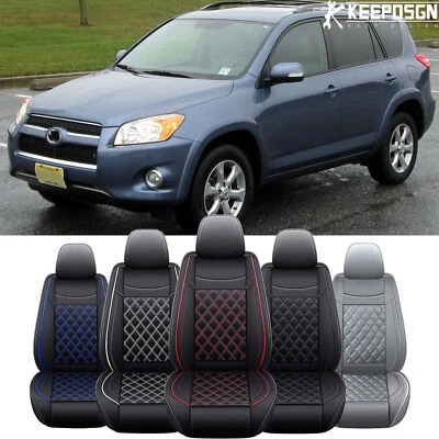 Conjunto completo de capa de assento de carro luxo almofada de couro ecológico para Toyota RAV4 2001-2012 2019 - Imagem 1 de 4