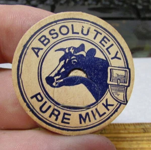 vintage New Milk Bottle Cap, Absolutely Pure Milk, Beautiful Cow graphics NOS - Picture 1 of 2