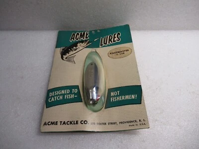 RARO NOVO VINTAGE EUA ACME TACKLE CO KASTMASTER PRATA COLHER AZUL ISCA ORIGINAL - Imagem 1 de 4