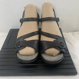 Dansko Sandals Womens 42  Slingback Strap 9842320200 Balck Leather Heels - Picture 1 of 8