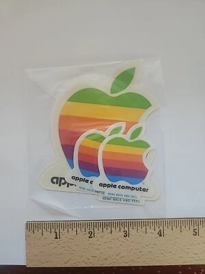 Vintage Apple Mac Stickers Computer Macintosh *NOS, Still TAPE Sealed* LOT Of 4 - Image 1 of 4
