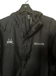 P!NK Pink Alecia Moore Waterproof Rain Jacket Columbia Large Men Black NEW - Picture 1 of 15