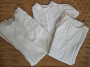 Christening Gown Baby Dress Silp Vtg Heirloom Embroidered Cotton Lawn 3 Pcs