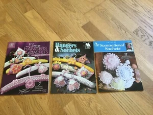 Lot of 3 Annie's Attic Crochet Hangers & Sachets Pattern Books - Picture 1 of 4