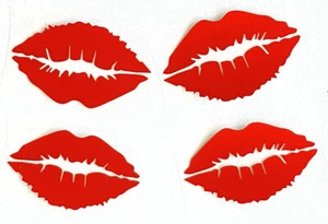 4x Auto Aufkleber Lippen Kussmund Kuss Wandtatoo Tatoo Möbel, Fenster, Glas - Bild 1 von 2