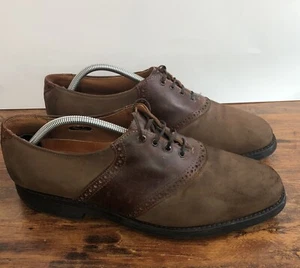 Scarpa da sella Allen Edmonds Prescott da uomo taglia 10 D in pelle scamosciata marrone Vibram - Foto 1 di 9