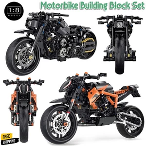 Motorbike Model Building Block Set Birthday Gift for Men Boys Technical Toy Gift - Picture 1 of 18