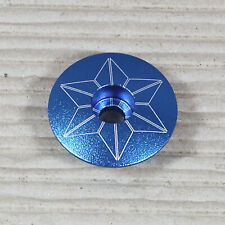 Supacaz 1 1/8" A-Head Kappe Star Capz Anodized - blau - 