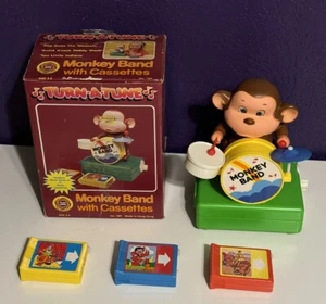 Vintage Play Jour Musical Monkey Band Cassette Wind Up Rhythm ALPS 1980 Rare - Picture 1 of 7