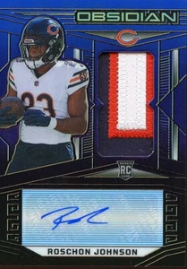 Parche de placa de identificación de obsidiana Roschon Johnson 2023 autógrafo automático SSP RC Bears 3/3 - Imagen 1 de 2