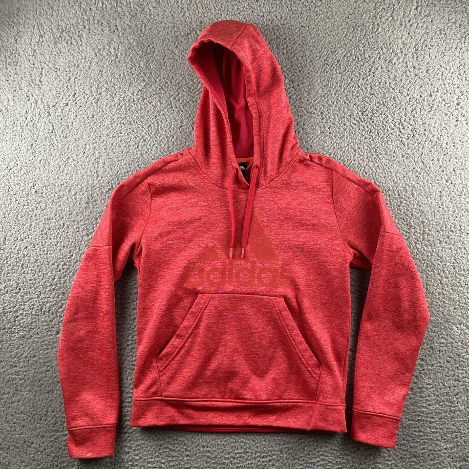 Adidas Sudadera con Capucha Mujer Mediana 12 14 Rojo Pullover Con Capucha Atlética Usada en Excelente Condición Foto 1 de 4